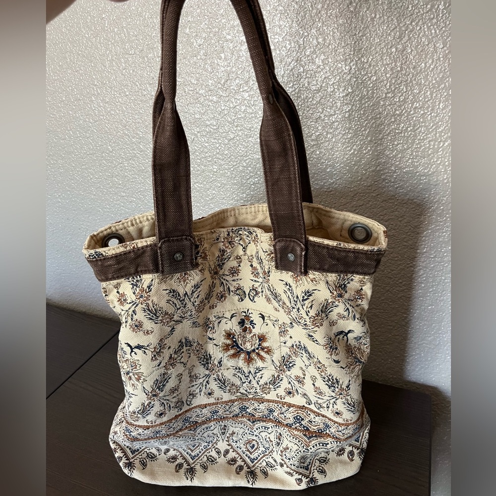 Vintage Abercrombie And Fitch Large Floral Canvas Tote